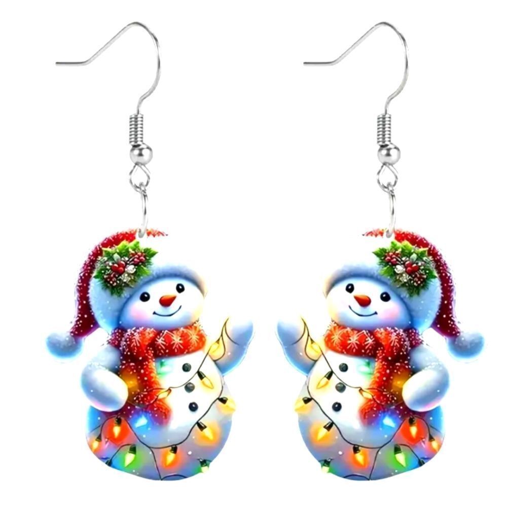 Super cute festive snowman holiday earrings